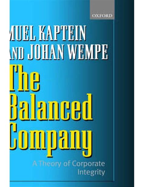 the balanced company a corporate integrity theory Reader