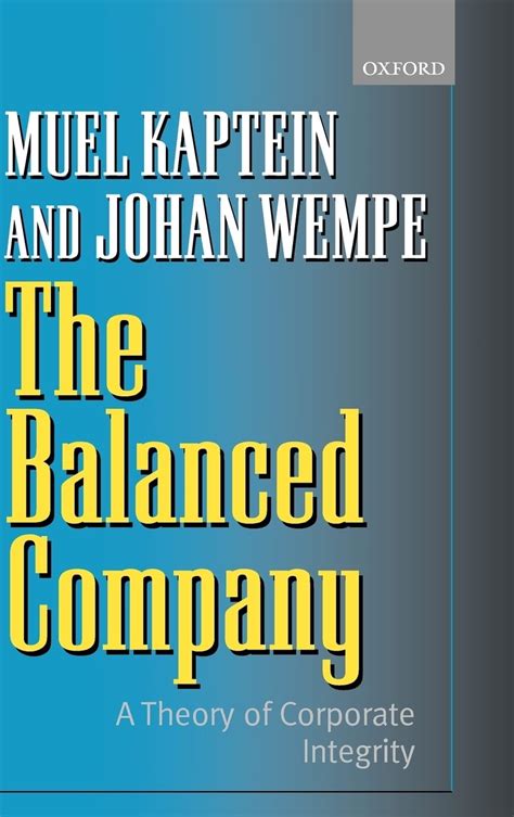 the balanced company a corporate integrity theory Reader