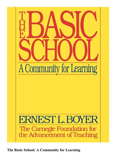 the basic school a community for learning Reader