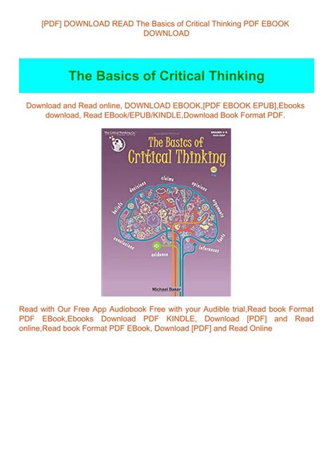 the basics of critical thinking pdf Epub