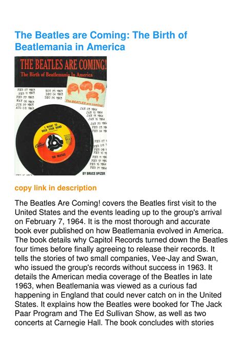 the beatles are coming the birth of beatlemania in america Doc