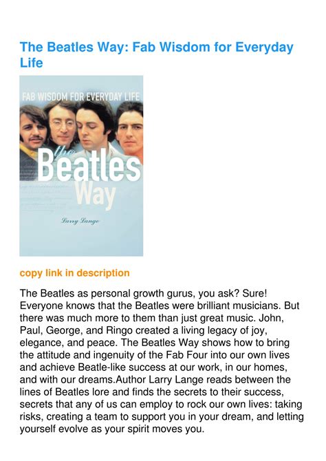 the beatles way fab wisdom for everyday life Doc