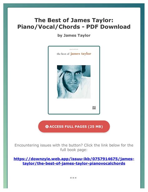 the best of james taylor piano or vocal or chords Reader