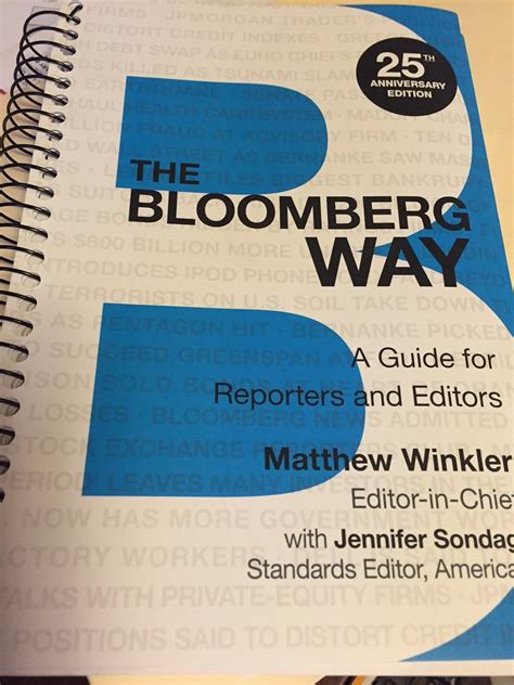 the bloomberg way a guide for reporters and editors PDF