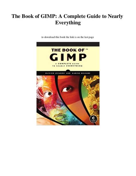 the book of gimp a complete guide to nearly everything Epub