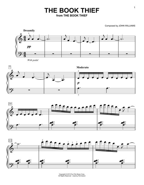 the book thief sheet music PDF