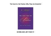 the case for the psalms why they are essential Epub
