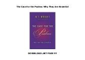 the case for the psalms why they are essential Epub