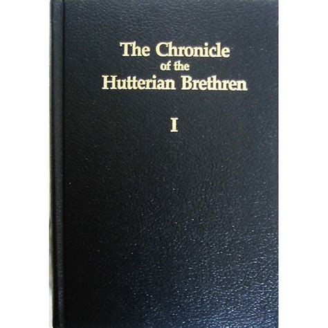 the chronicle of the hutterian brethren vol 1 Epub