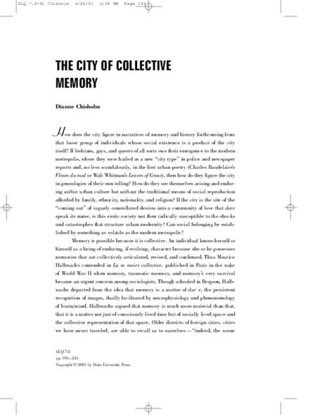 the city of collective memory Reader