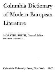 the columbia dictionary of modern european literature Reader