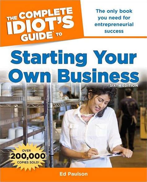 the complete idiots guide to starting your own restaurant Epub