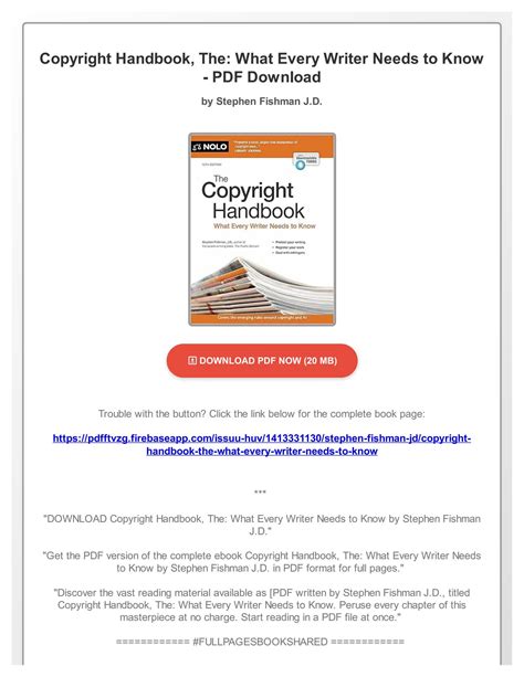 the copyright handbook what every writer needs to know Reader