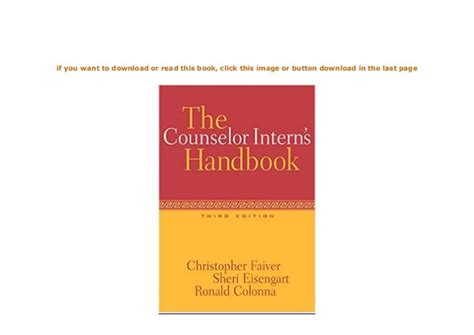 the counselor interns handbook practicum or internship Epub