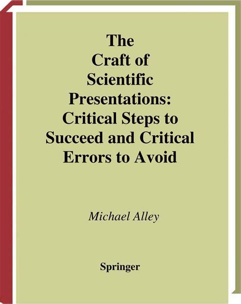 the craft of scientific presentations critical steps to succeed and critical errors to avoid Epub