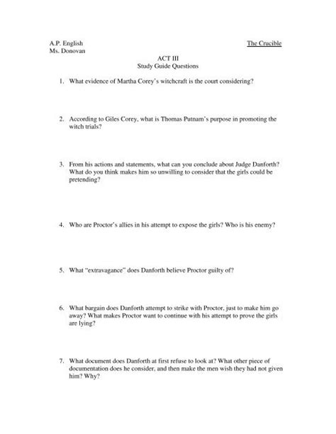 the crucible ap study guide answers doc PDF