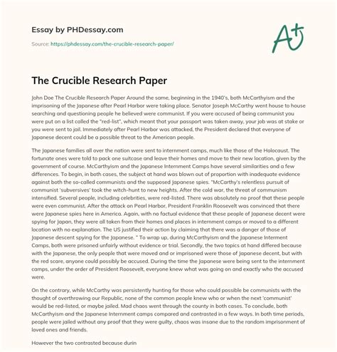 the crucible research paper Doc