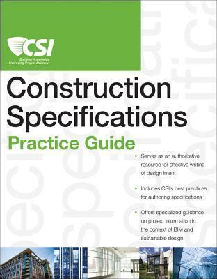 the csi construction specifications practice guide Kindle Editon