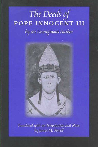 the deeds of pope innocent iii by an anonymous author PDF