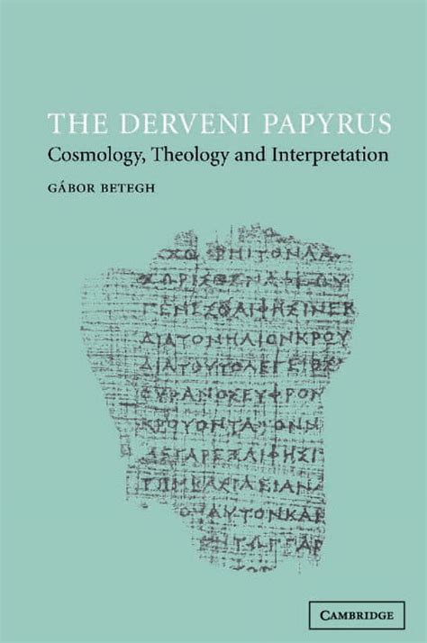 the derveni papyrus cosmology theology and interpretation PDF