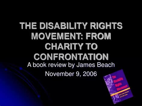 the disability rights movement from charity to confrontation Doc