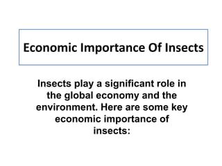 the economic importance of insects the economic importance of insects Epub