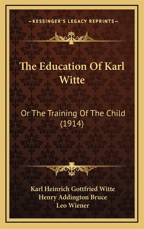 the education of karl witte or the training of the child Reader