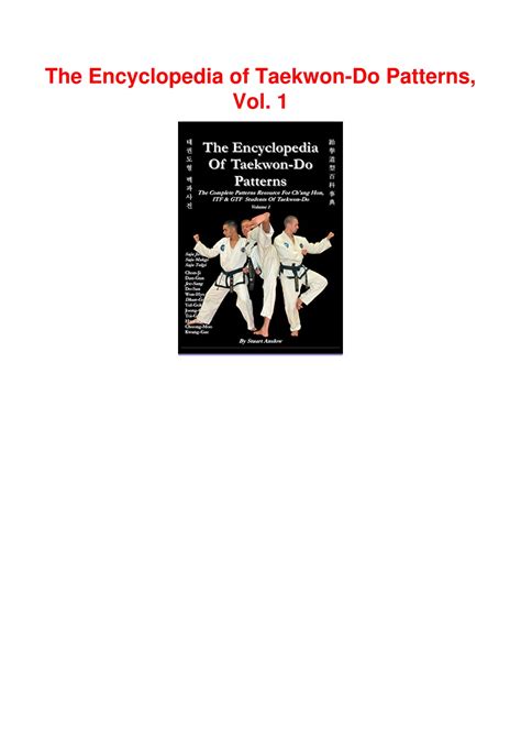 the encyclopedia of taekwon do patterns vol 1 PDF