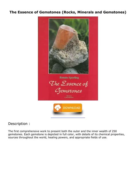 the essence of gemstones rocks minerals and gemstones Epub