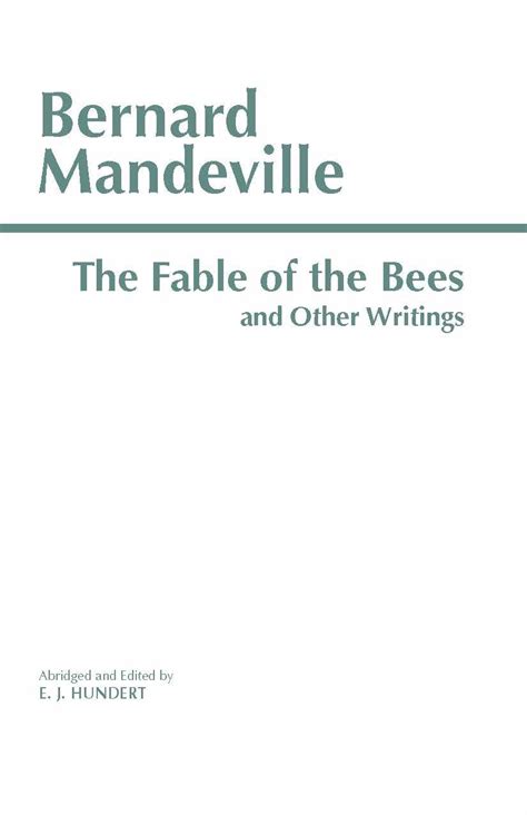 the fable of the bees and other writings hackett classics Epub