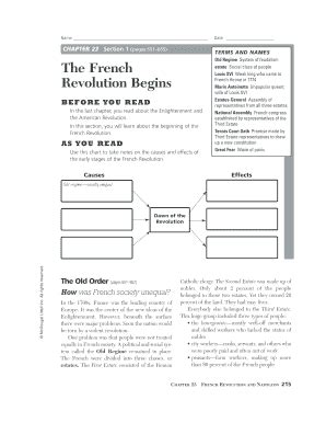 the french revolution begins worksheet answers PDF