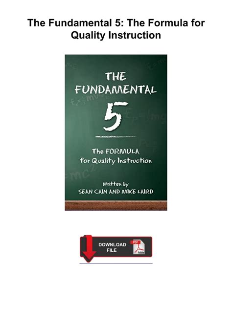 the fundamental 5 the formula for quality instruction Epub