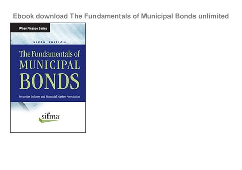 the fundamentals of municipal bonds Ebook Reader