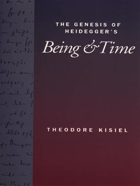 the genesis of heideggers being and time Reader