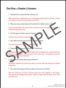 the giver comprehension questions and answers Doc