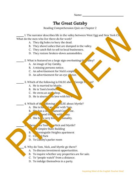the great gatsby comprehension check answers Ebook Reader