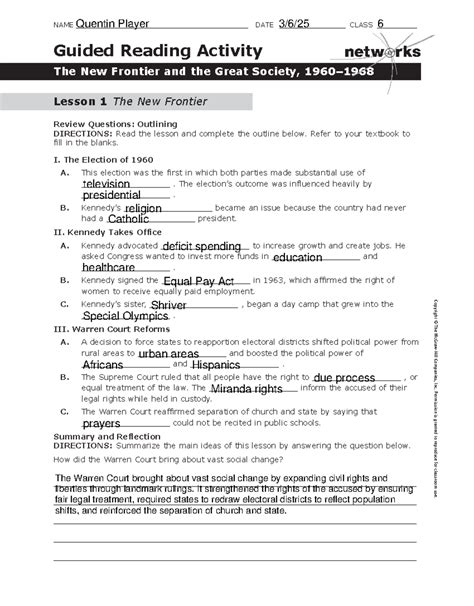 the great society guided reading answer Reader