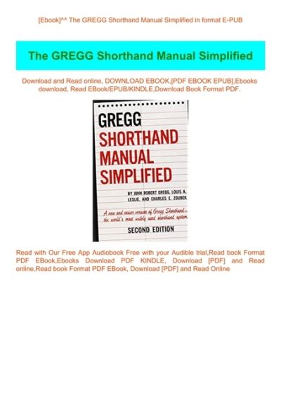 the gregg shorthand manual simplified Ebook Doc