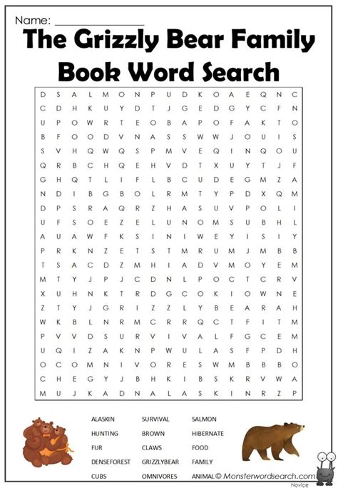 the grizzly bear family book worksheet Doc