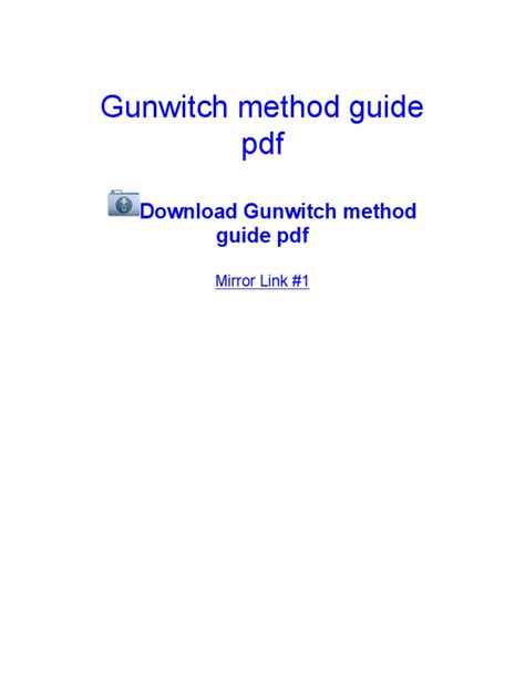 the gunwitch method pdf Doc