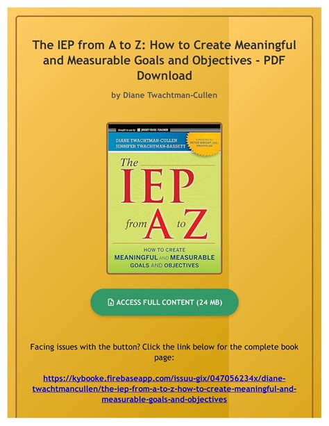 the iep from a to z how to create meaningful and measurable goals and objectives PDF