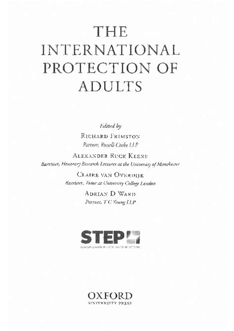 the international protection of adults Reader