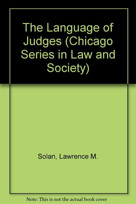 the language of judges chicago series in law and society Epub
