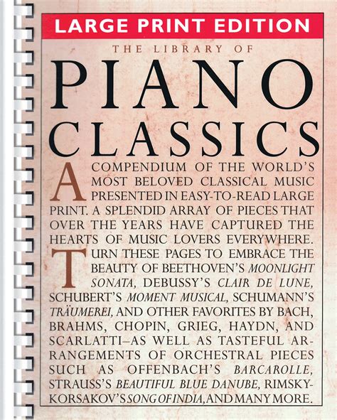 the library of piano classics large print edition PDF