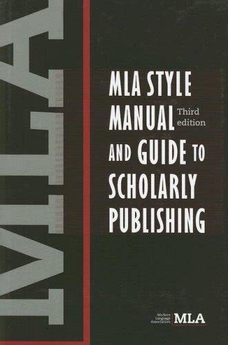 the mla style manual guide to scholarly publishing third edition Epub