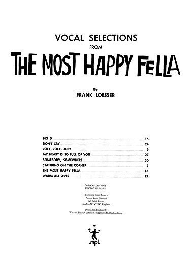 the most happy fella vocal selections Reader