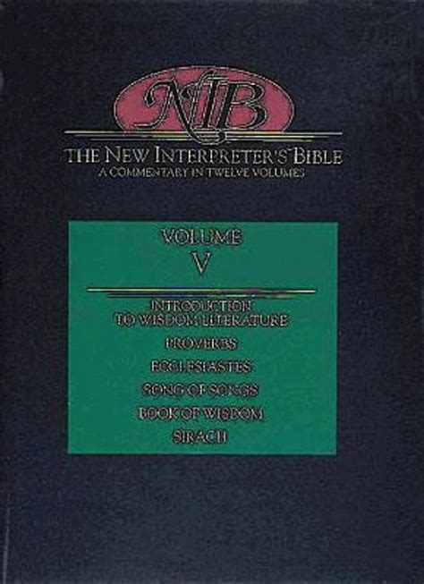 the new interpreters bible proverbs sirach volume 5 PDF