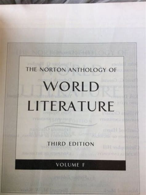 the norton anthology of world literature third edition vol f PDF
