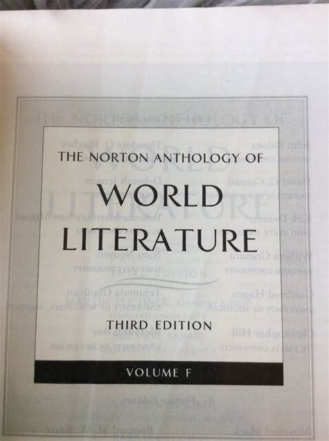 the norton anthology of world literature third edition vol f PDF