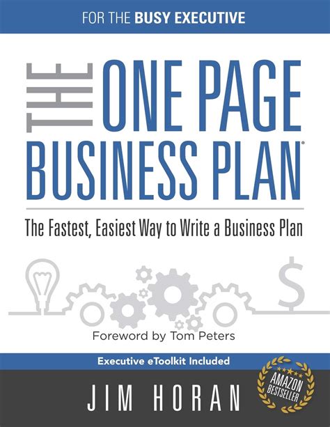 the one page business plan for the busy executive PDF